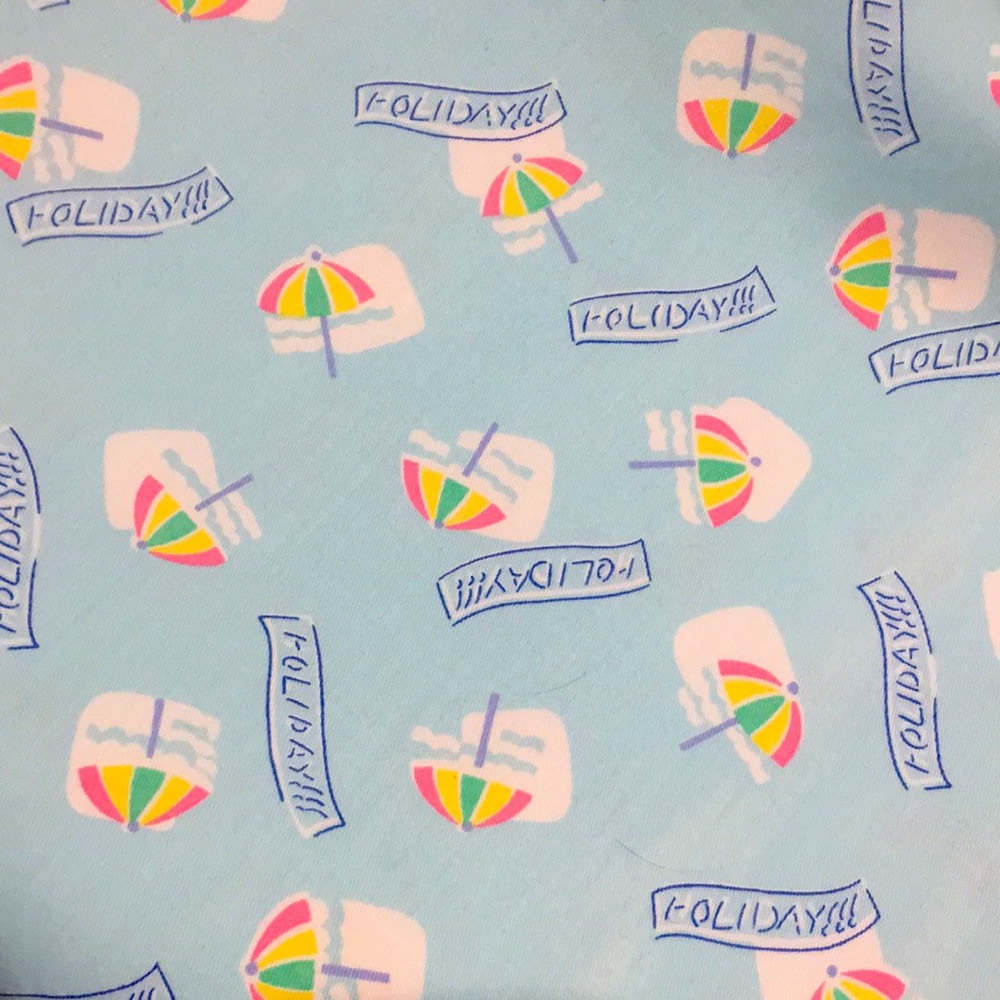 Beach Umbrellas Holiday Thick 100 Cotton Sewing Fabric Blue 63x110